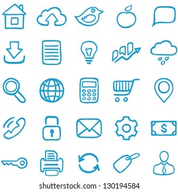 Hand-drawn icons for design and decoration.