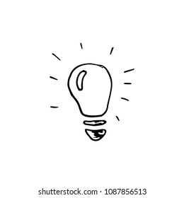 Handdrawn idea doodle icon. Hand drawn black sketch. Sign symbol. Decoration element. White background. Isolated. Flat design. Vector illustration.