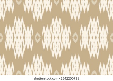 Hand-drawn Ikat geometric folklore ornament with diamonds. Tribal ethnic vector texture. Seamless striped pattern in Aztec style. Great for textiles, banners, wallpapers, and wrapping vector design.