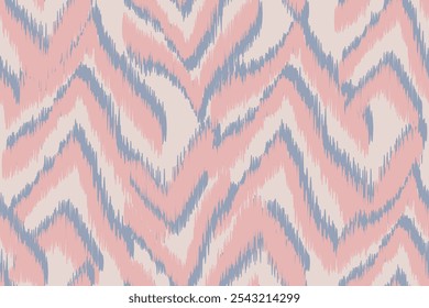 Hand-drawn Ikat geometric folklore ornament with diamonds. Tribal ethnic vector texture. Seamless striped pattern in Aztec style. Great for textiles, banners, wallpapers, and wrapping vector design.