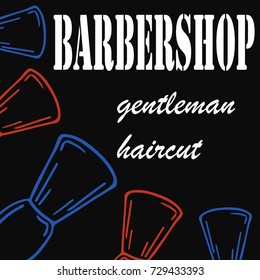 Hand-drawn illustration for the barbershop. Logotype.