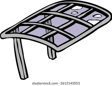Hand-drawn illustration of a carport with a hole