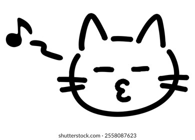 hand-drawn illustration of a cat playing dumb