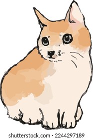 Hand-drawn illustration of a cat vector illust