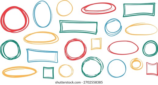 Ilustración dibujada a mano - círculo y rectángulo