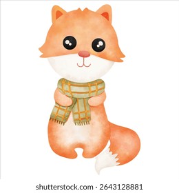 A hand-drawn illustration of a cozy little fox nestled in autumn leaves, capturing the warmth and charm of fall.