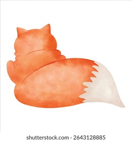 A hand-drawn illustration of a cozy little fox nestled in autumn leaves, capturing the warmth and charm of fall.