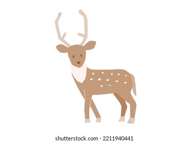 A hand-drawn illustration of a cute deer.