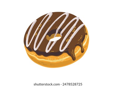 Ilustración dibujada a mano de donuts de chocolate decorados