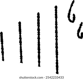 Hand-drawn illustration of a depressed mark