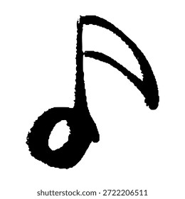Handgezeichnete Illustration von achten Noten mit einem Pinselstrich