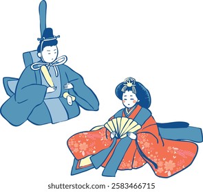 A hand-drawn illustration of the Emperor and Empress.