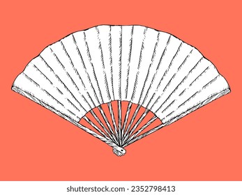 Hand-drawn illustration of Fan. Kitchen Tools. Vector. Ink drawing. 