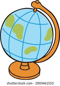 Hand-drawn illustration of a globe