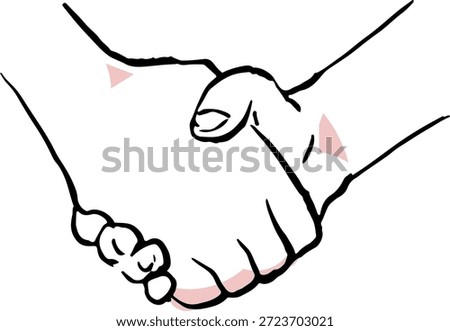 Hand-drawn illustration of hands shaking, line drawing