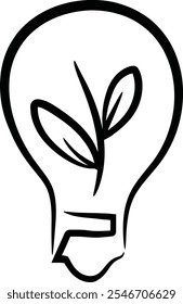 Hand-drawn illustration of a healthy living environment, lamp and plant icons