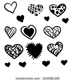 Hand-drawn illustration of the heart. Vector art illustration.