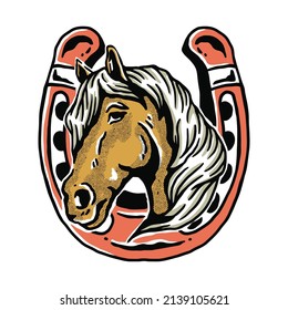 a hand-drawn illustration of horse head