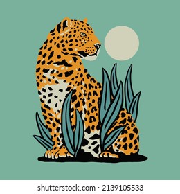 a hand-drawn illustration of leopard