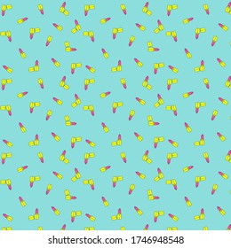 
hand-drawn illustration with lipstick Fashionable seamless pattern ornament of pink lipsticks