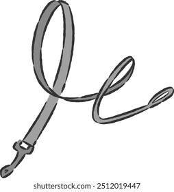 Ilustração desenhada à mão de uma coleira de animal de estimação solta e fofa. Uma impressão áspera e elegante. Ilustração vetorial.