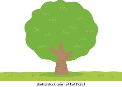 Hand-drawn illustration material of cute trees landscape