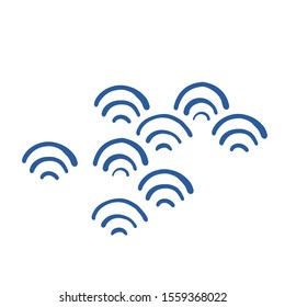 Hand-drawn illustration material of Qinghai wave. Vector. New year.