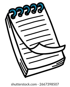 Hand-drawn illustration of a notepad