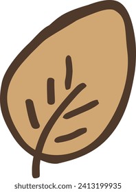 Hand-drawn illustration of one withered leaf