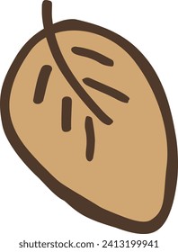 Ilustración a mano de una hoja marchita