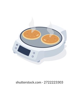 Ilustración dibujada a mano de un creador de panqueques, aislado como un Vector.