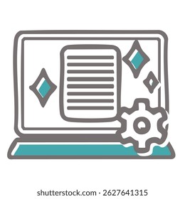 Hand-drawn illustration of paperless document system management