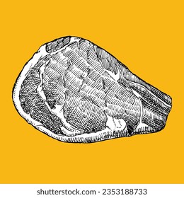 Hand-drawn illustration of Piece of Meat, vector