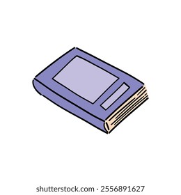 A hand-drawn illustration of a purple book, perfect for academic, educational, and artistic projects. Great for web, print, and digital designs focusing on learning and literature concepts.