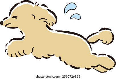 Ilustração desenhada à mão de um cão descontente relaxado. Uma impressão áspera e elegante. Ilustração vetorial.