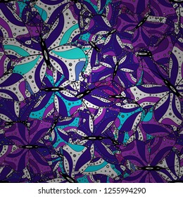 Hand-drawn illustration. Seamless pattern with butterflies. Vector colored endless texture. Colorful background for spring and summer design.