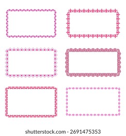 Ilustração desenhada à mão de um conjunto de quadros desenhados à mão com espaço para o texto em um fundo branco