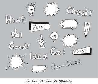Hand-drawn illustration set such as points and ideas