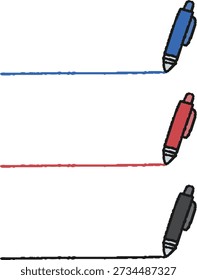 Conjunto de ilustración dibujado a mano de subrayado con bolígrafo