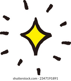 Hand-drawn illustration of a simple glitter mark