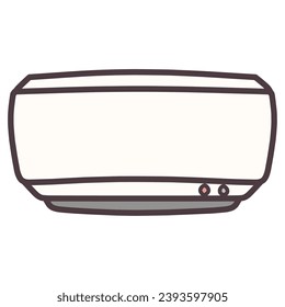 Hand-drawn illustration of a simply deformed air conditioner