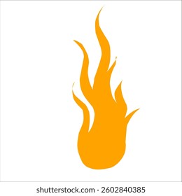 Handdrawn illustration of a single flame, simple and dynamic.