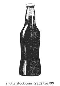 Hand-drawn illustration of Soft Drink Bottle. Vector. Ink drawing. 