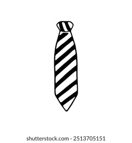 hand-drawn illustration of a striped necktie.