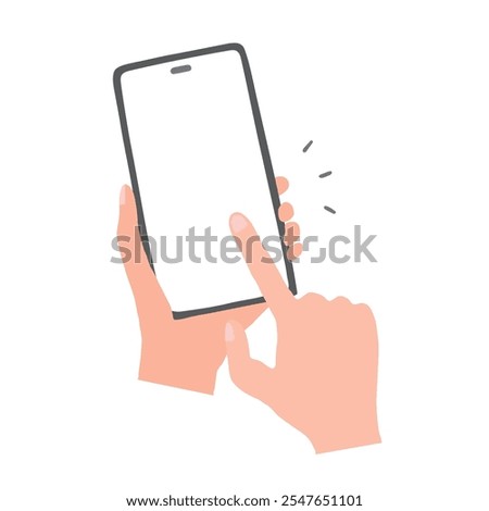 Hand-drawn illustration of tapping a smartphone