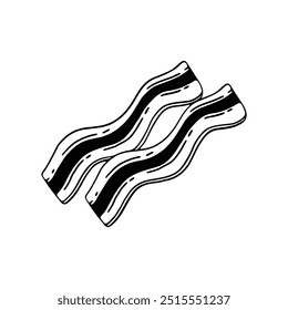 hand-drawn illustration of two strips of bacon