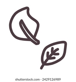 Ilustración a mano de dos tipos de hojas simplemente deformadas