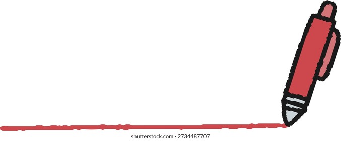 Ilustración dibujada a mano de subrayado con bolígrafo rojo