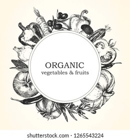 Hand-drawn illustration of vegetables. Vector