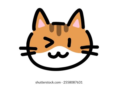 hand-drawn illustration of winking cat